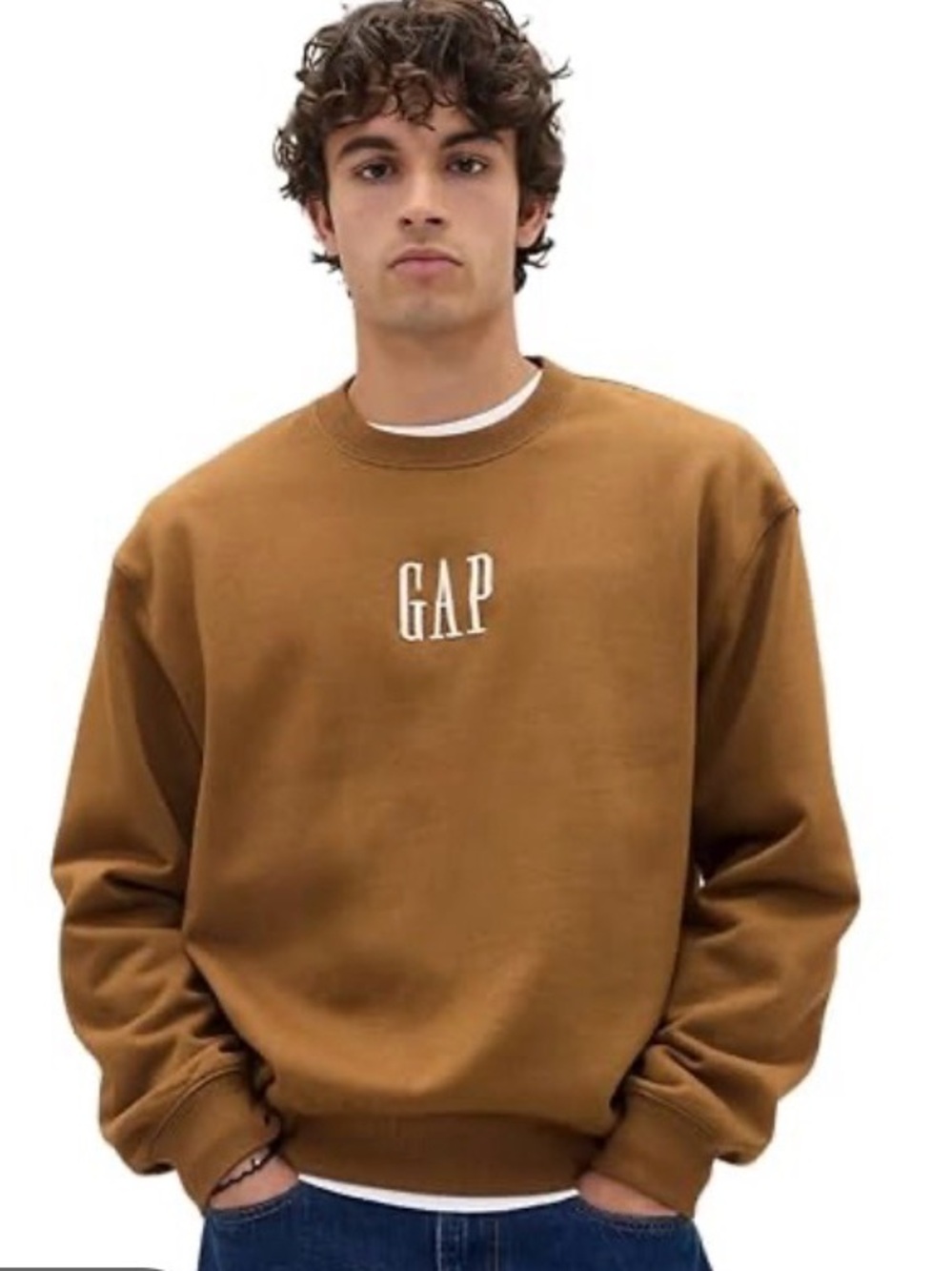 Adult Heavyweight Oversized Logo Sweatshirt crew palomino brown xl
